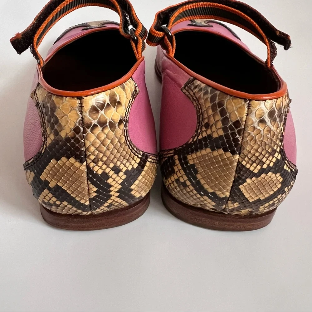 Rare Miu Miu  Vintage Flat Shoes SS1999 Y2K Pink with Snake Accents - EU 36.5 - Picture 4 of 14